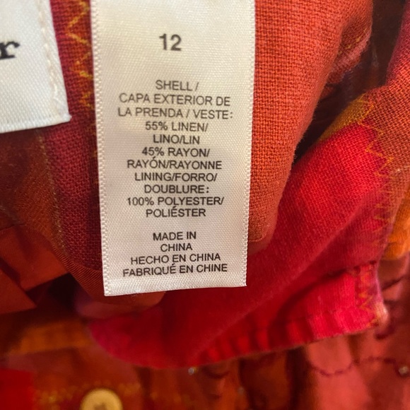 Alfred Dunner Patchwork Embroidered Beaded Vintage Linen Jacket 12 Shacket - Picture 4 of 6